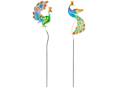 METAL PEACOCK ON ROD