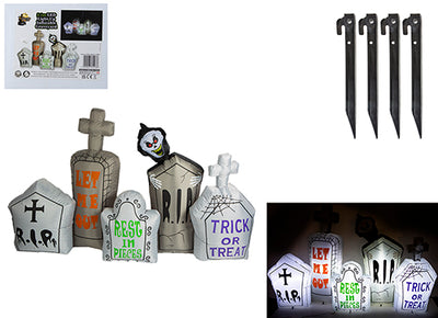 2.1MTR INFLATABLE LIGHT UP GRAVEYARD SCENE