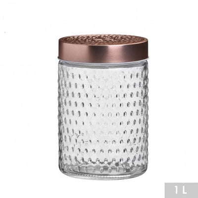 1000ML COPPER LID GLASS CANNISTER