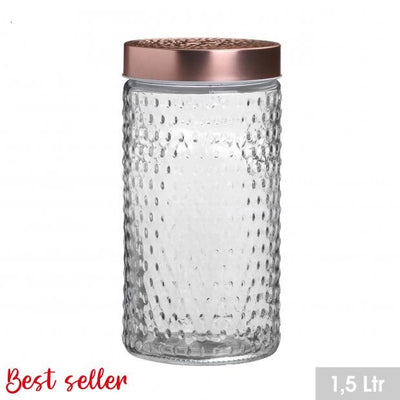COPPER LID GLASS CANNISTER 1500ML