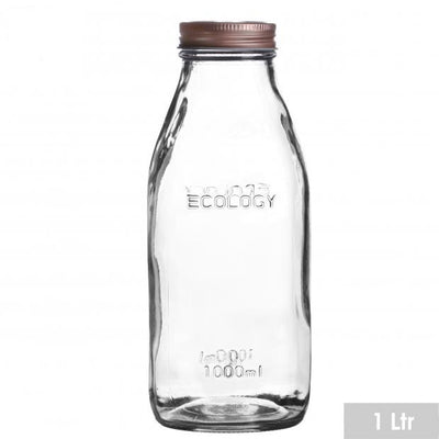 GLASS COPPER LID BOTTLE 1LTR