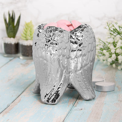 ANGEL WINGS SILVER WAX/OIL BURNER