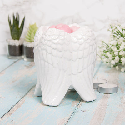 ANGEL WINGS WHITE WAX/OIL BURNER