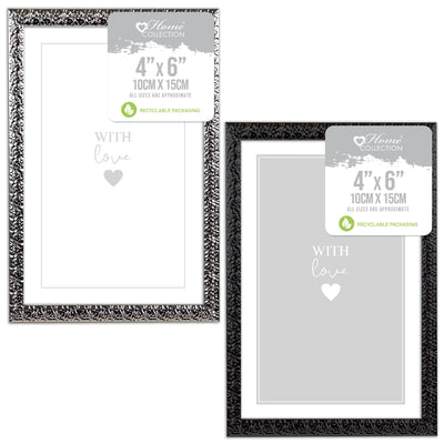 4" X 6" ASST/BLACK/SILVER FRAME