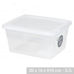 2.1LTR PLASTIC CLIP LID LUNCH BOX