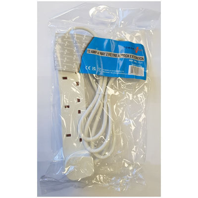 2MTR 4 WAY 13AMP EXTENSION LEAD