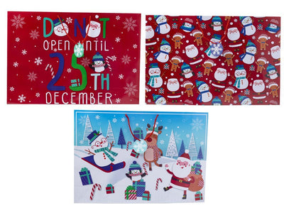 3 ASST. GIANT PORTRAIT SHAPE XMAS BAG