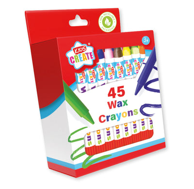 BOX OF 45 WAX CRAYONS
