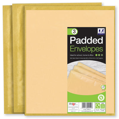 3 PACK 240MM X 275MM PADDED ENVELOPES
