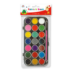 BOX OF 21 PAINTS WITH BRUSH