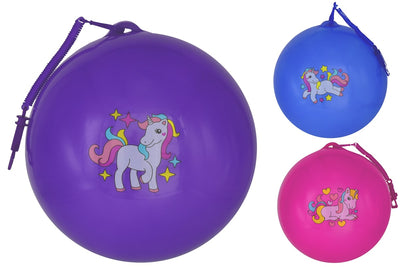 UNICORN DESIGN 9" BALL WITH KEYRING (DEFLATED)