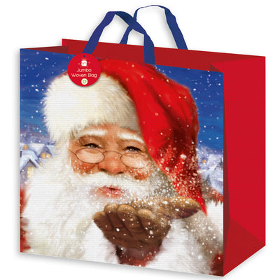 SANTA SQUARE WOVEN GIFT BAG (GIANT)