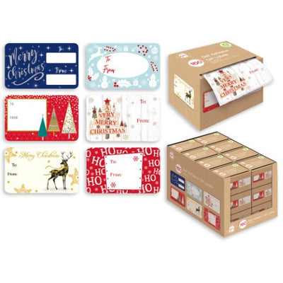BOX OF 150 XMAS ADHESIVE LABELS (24 PER BOX)