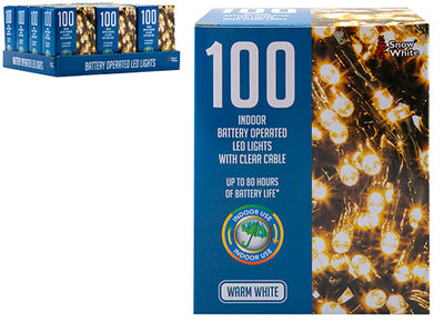 100 LED B/OPERATED WARM WHITE LIGHTS