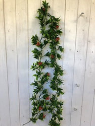 190CM HOLLY WITH BERRY GARLAND