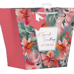 LARGE FLORAL PAINTED GIFT BAG