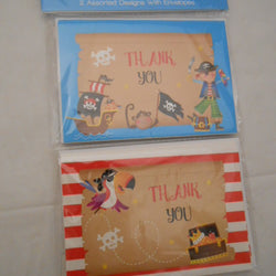 BOYS PIRATES 12 PACK THANK YOU CARDS