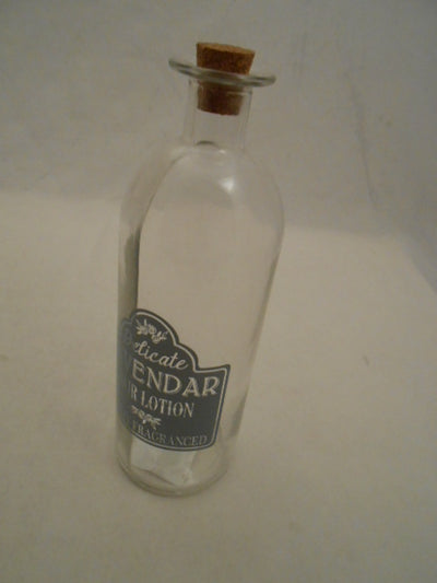20CM X 7CM GLASS LAVENDER BOTTLE WITH CORK
