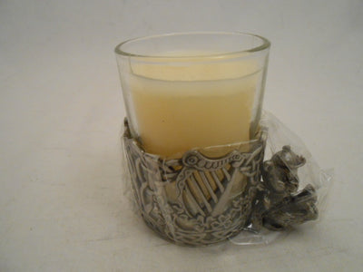 MINI BEAR WITH HARP PEWTER CANDLE HOLDER