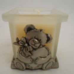 MINI BEAR WITH HEART PEWTER CANDLE HOLDER