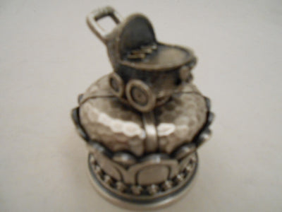PRAM DECORATION PEWTER TRINKET BOX