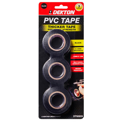 PACK OF 3   BLACK PVC TAPE