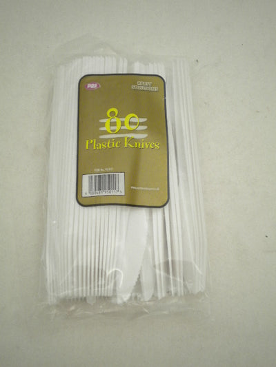 80 PACK WHITE PLASTIC KNIVES