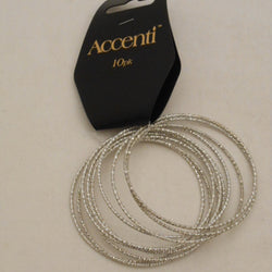 10 PACK SILVER BANGLES