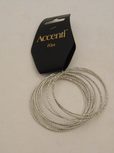 10 PACK SILVER BANGLES
