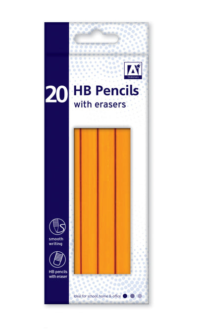 BOX OF 15  HB ERASER TIPPED PENCILS