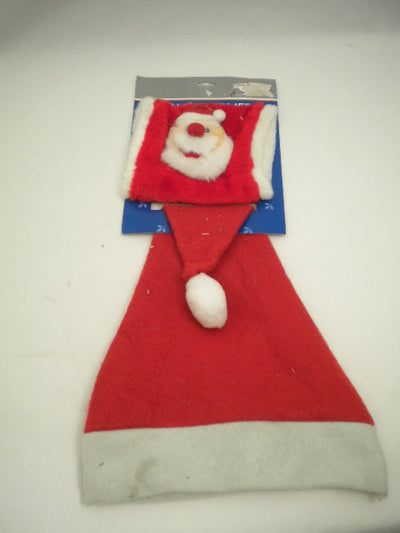 SANTA FACE HAND WARMER AND HAT SET